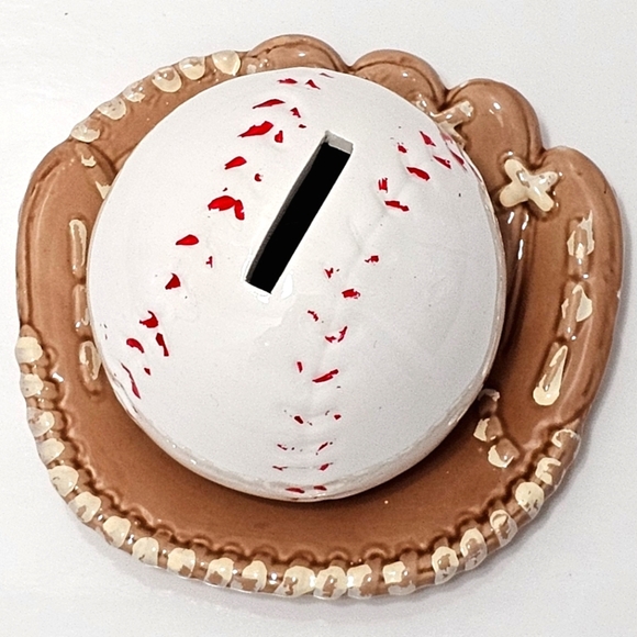 Gift Co. Ceramic Baseball & Glove Coin Piggy Bank - Picture 7 of 14